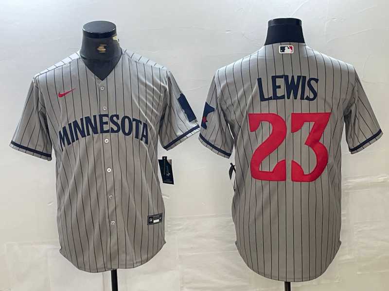 Men%27s Minnesota Twins #23 Royce Lewis 2023 Grey Home Team Cool Base Stitched Jersey->minnesota twins->MLB Jersey